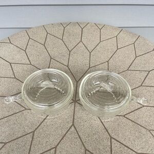 Vintage McKee Glasbake French Ribbed Clear Glass Bowls with Lid